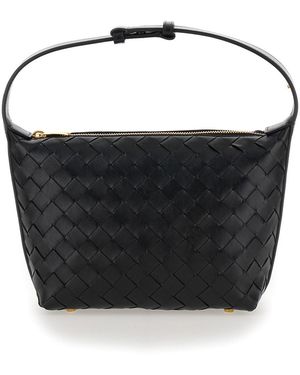 Bottega Veneta 'Wallace' Mini Handbag With Braided Motif - Black