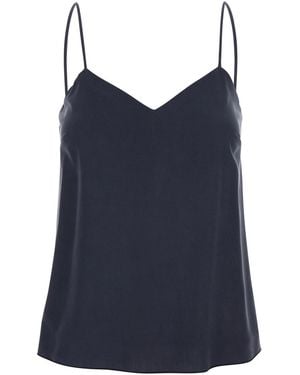 Max Mara 'Umbria' Top With Thin Straps And V-Neckline - Blue