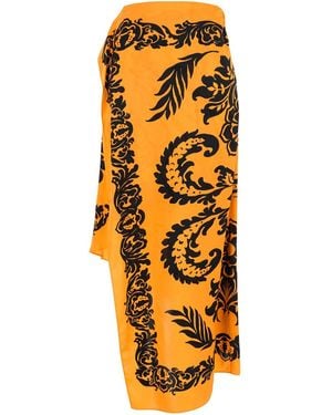 Etro Gonna Con Design Asimmetrico E Stampa Floreale Stencil All-Over I - Metallizzato