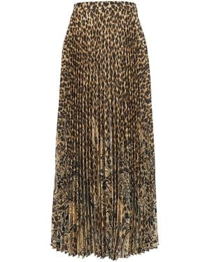 Etro Gonna Midi A Vita Alta Con Motivo Animalier All-Over - Neutro