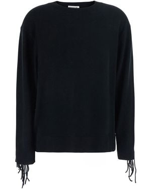 P.A.R.O.S.H. Sweater With Fringed Details On The Back And Edges - Black