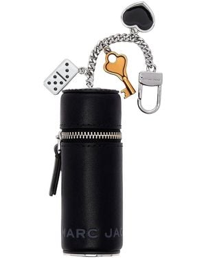 Marc Jacobs 'The Lipstick Case Charm' Keychain With Pendants And Logoed Lipstick Holder - White