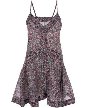 Isabel Marant 'Danielle' Dress With V Neck And Al-Over Floral Motif - Purple