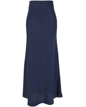 Plain Gonna Lunga Con Dettaglio Volant - Blu