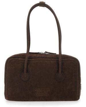 Marge Sherwood 'Soft Boston' Shoulder Bag With Logo Lettering On - Brown