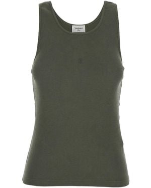 Saint Laurent Cassandre Tank Top - Green
