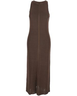 Loulou de Saison 'Pablo' Long Dress With Bodycon Design - Brown
