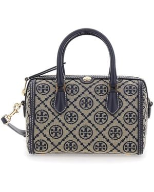 Tory Burch Barrel Bag T Monogra - Metallic