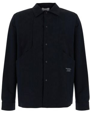 Pas Normal Studios Off-Race Tech Overshirt With Technical Details - Blue