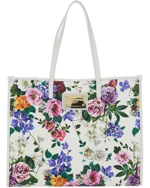 Dolce & Gabbana Shopper Con Motivo Floreale All-Over - Blu