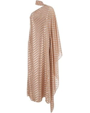 ‎Taller Marmo Petra One-Sleeve Fil Coupé-Trimmed Silk-Blend Gown - Natural