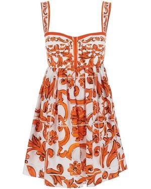 Dolce & Gabbana Dolce & Gabbana Maiolica Mini Dress - Red