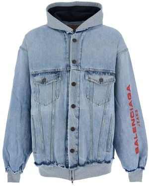 Balenciaga Cut-Up Hoodie Jacket - Blue