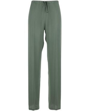 Semicouture Trousers With Elastic Waist And Drawstring - Green