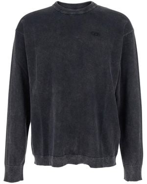 DIESEL 'K-Bennie' Crewneck T-Shirt With Logo Embroidery On The Fr - Blue