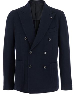 Tagliatore Giacca Doppiopetto Con Revers A Lancia - Blu