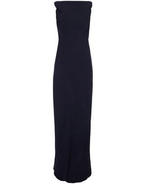 Antonelli Long Dress With V-Neck, Long Sleeves And Back Closure, Satin - Blue