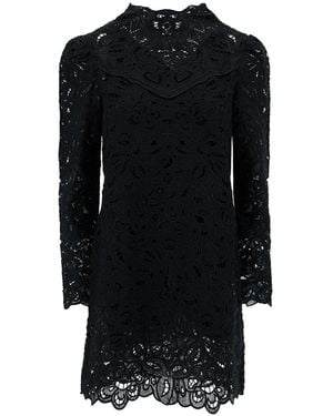 Isabel Marant Daphne' Mini Dress With Flower Embroidery - Black