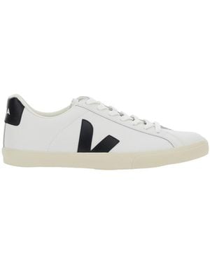 Veja Sneaker 'Esplar' Con Tallone A Contrasto Con Logo Lettering E Pat - Bianco