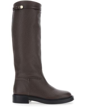 Pollini Stivale Donna Vitello Bottalato - Marrone