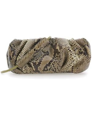 Biaggini Pillow Is A Clutch With Python Details And Multicoloured Colour - Grey