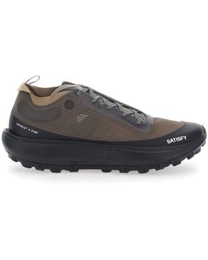 Satisfy Sneakers With Leather Details And Rubber Sole For - Gray