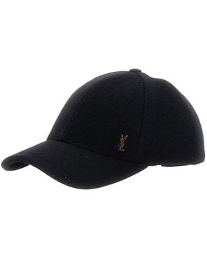 Saint Laurent Cappello Da Baseball Con Dettaglio Cassandre Sul Fronte - Blu