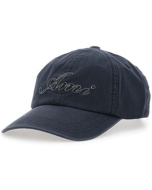 Ami Paris Ami Hat With Embroidery And Tech Fabric - Blue