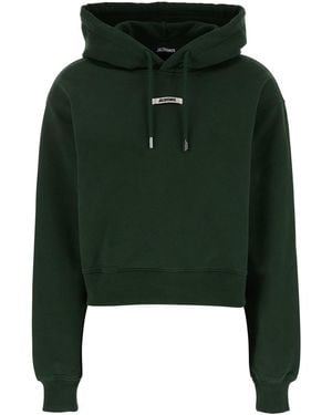 Jacquemus 'Le Hoodie Gros Grain' Hoodie With Logo Patch On The F - Green