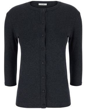 The Row 'Alena' Cardigan With Three-Quarter Sleeves And Round Nec - Black