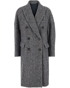 Brunello Cucinelli Double-Breasted Coat - Gray