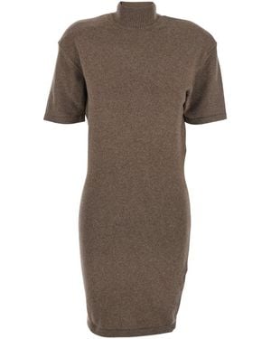 Jacquemus 'La Robe Maille Castagna' Dress With High Ribbed Neck - Brown