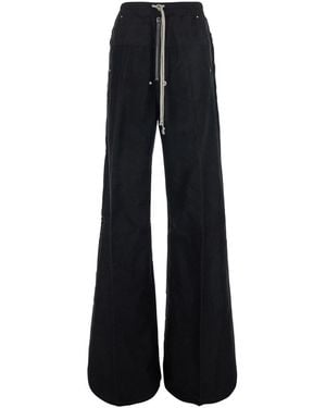 Rick Owens 'Bela Wide' Pants With Elastic Waistband And Oversize - Black