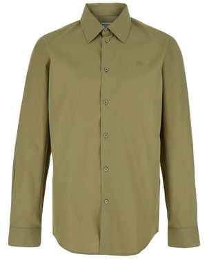 Burberry Shirt 'Sam Cp' With Classic Collar And Long Sleeves For - Green