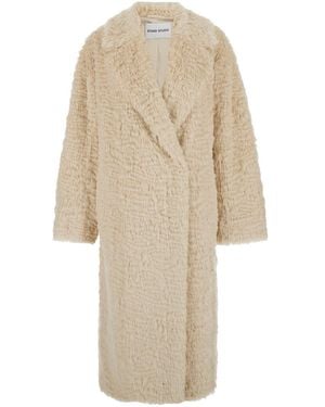 STAND 'Nicole' Double-Breasted Coat With Classic Revers - Natural