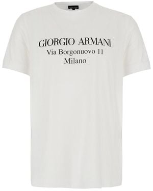 Giorgio Armani Girocollo Stampa Indirizzo - White
