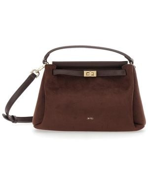 JW PEI 'Carmen' Handbag With Turn Lock Closure And Logo Letterin - Brown