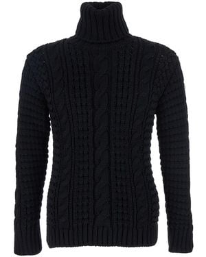 Moncler Genius Cable-Knit Virgin Wool Sweater - Black