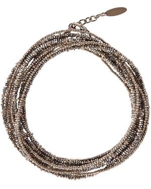 Brunello Cucinelli Bracelet With Layered Design And Monile In - Metallic