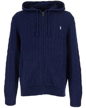 Polo Ralph Lauren Hooded Cardigan Cotton - Blue