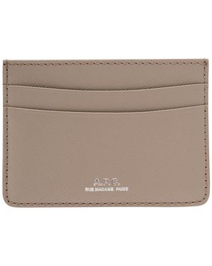 A.P.C. Card Holder With Logo - Grey