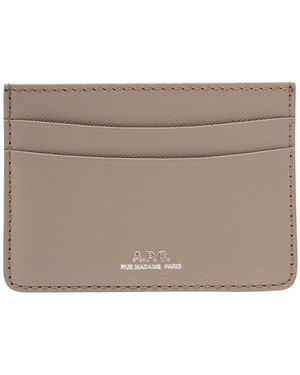 A.P.C. Card Holder With Logo - Grey