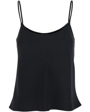 Plain Top With Spaghetti Straps - Black
