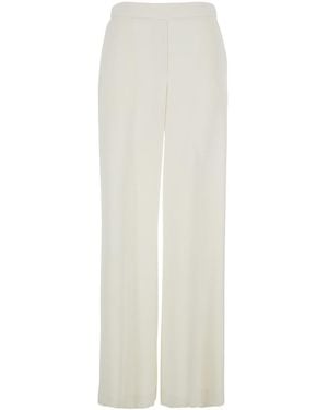 P.A.R.O.S.H. Wide-Leg Pants With Elastic Waist For - White