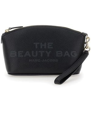 Marc Jacobs 'The Beauty Bag' Clutch Bag With Logo Print On The F - Black