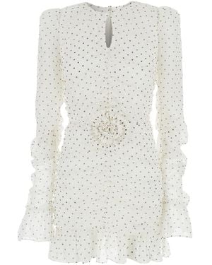 ROTATE BIRGER CHRISTENSEN Printed Long-Sleeve Dress - White