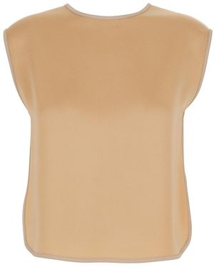forte_forte Sleeveless Top With Rear V Neck - Natural