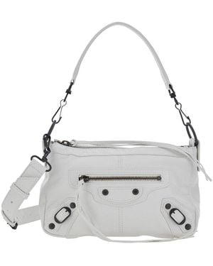 Balenciaga Borsa A Spalla 'Le City Moto' Mini Con Tracolla Regolabile - Grigio