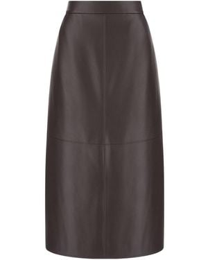 Max Mara Gonna Jersey Effetto Pelle - Grigio