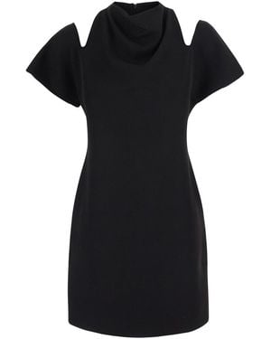 FEDERICA TOSI Short Dress With Round Neck And Cut-Out On The Sho - Black